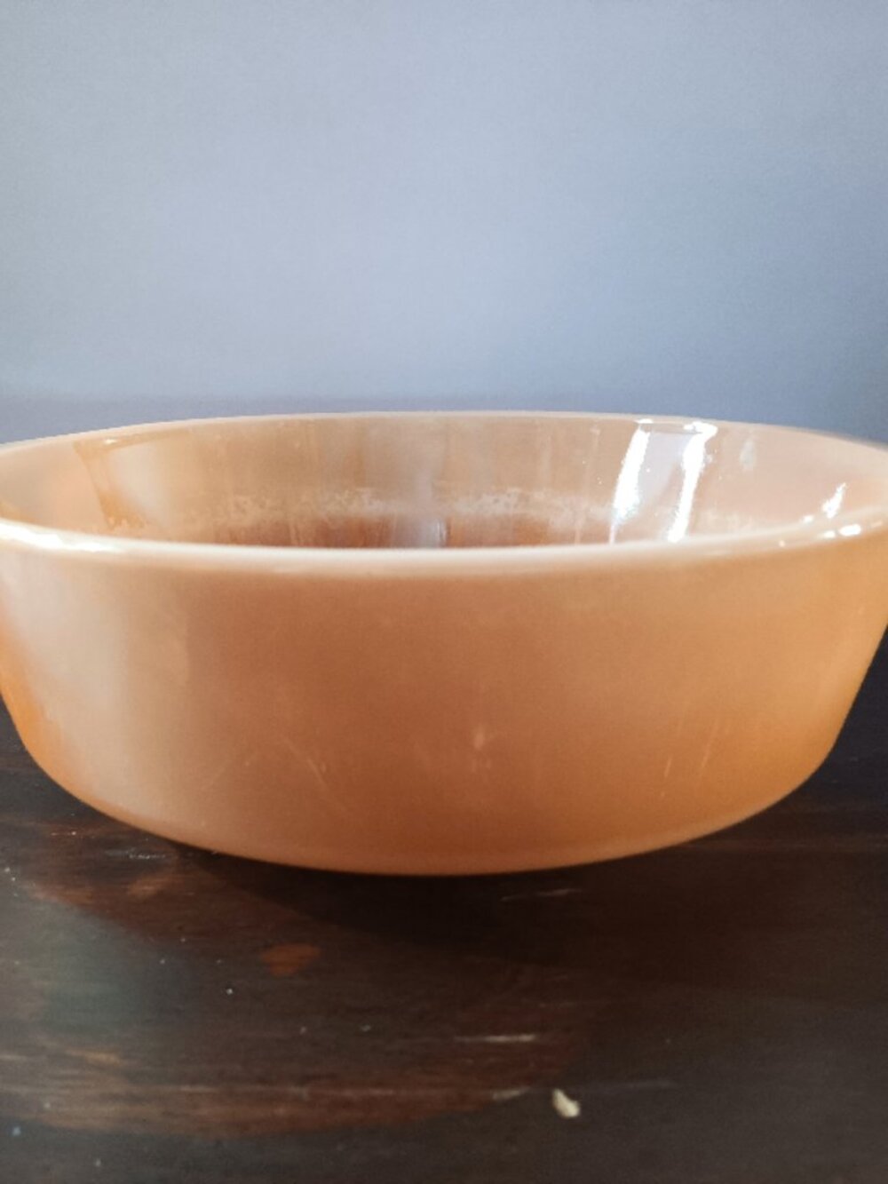 Vintage Anchor Hocking-Fire King Casserole Dish: Peach Lustre